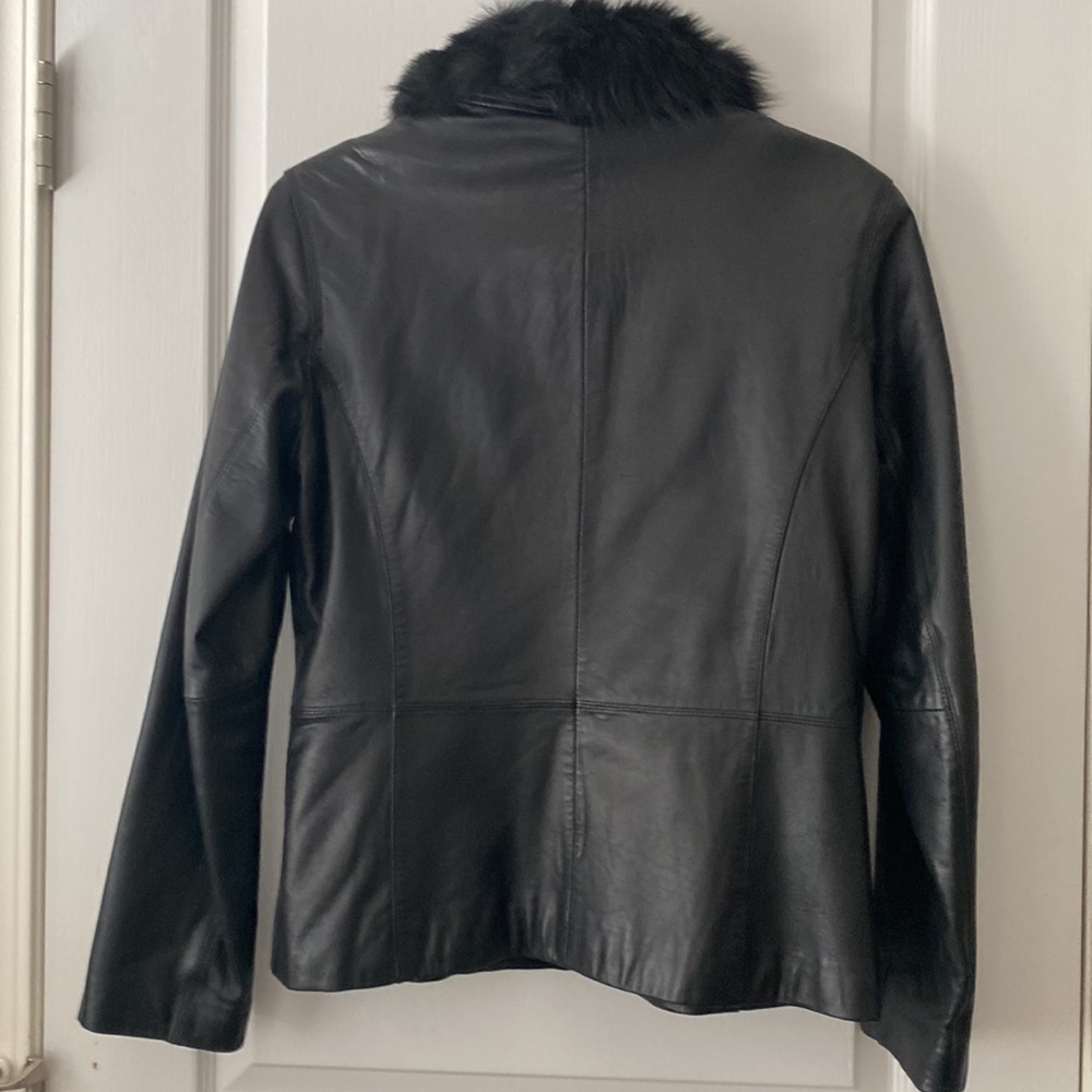 Wilson's butter leather jacket w/ removable fur collar - Picture 5 of 11